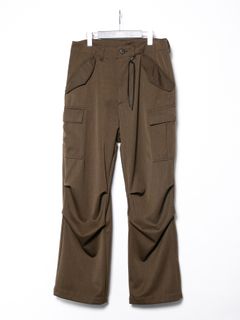 Washable High Density Wool polyethylene Twill Cargo Pants / 高密度 ウール ポリエチレン ウォッシャブル ツイル カーゴ パンツ / カーキ