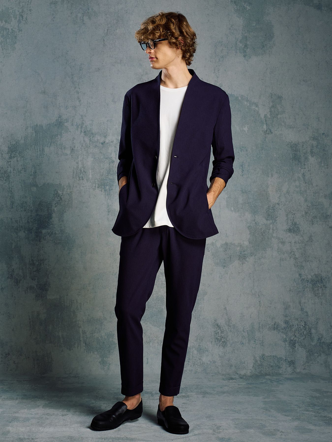 【予約品 1月25日(日) 締切】tuck slim slacks / タックスリムスラックス / ネイビー