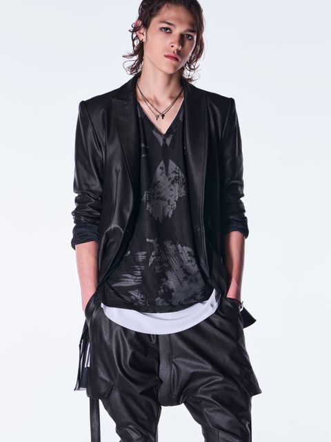 【予約品 6月29日(月) 締切】Emboss Silley Jersey Layerd Jacket / レイヤードジャケット / ブラック