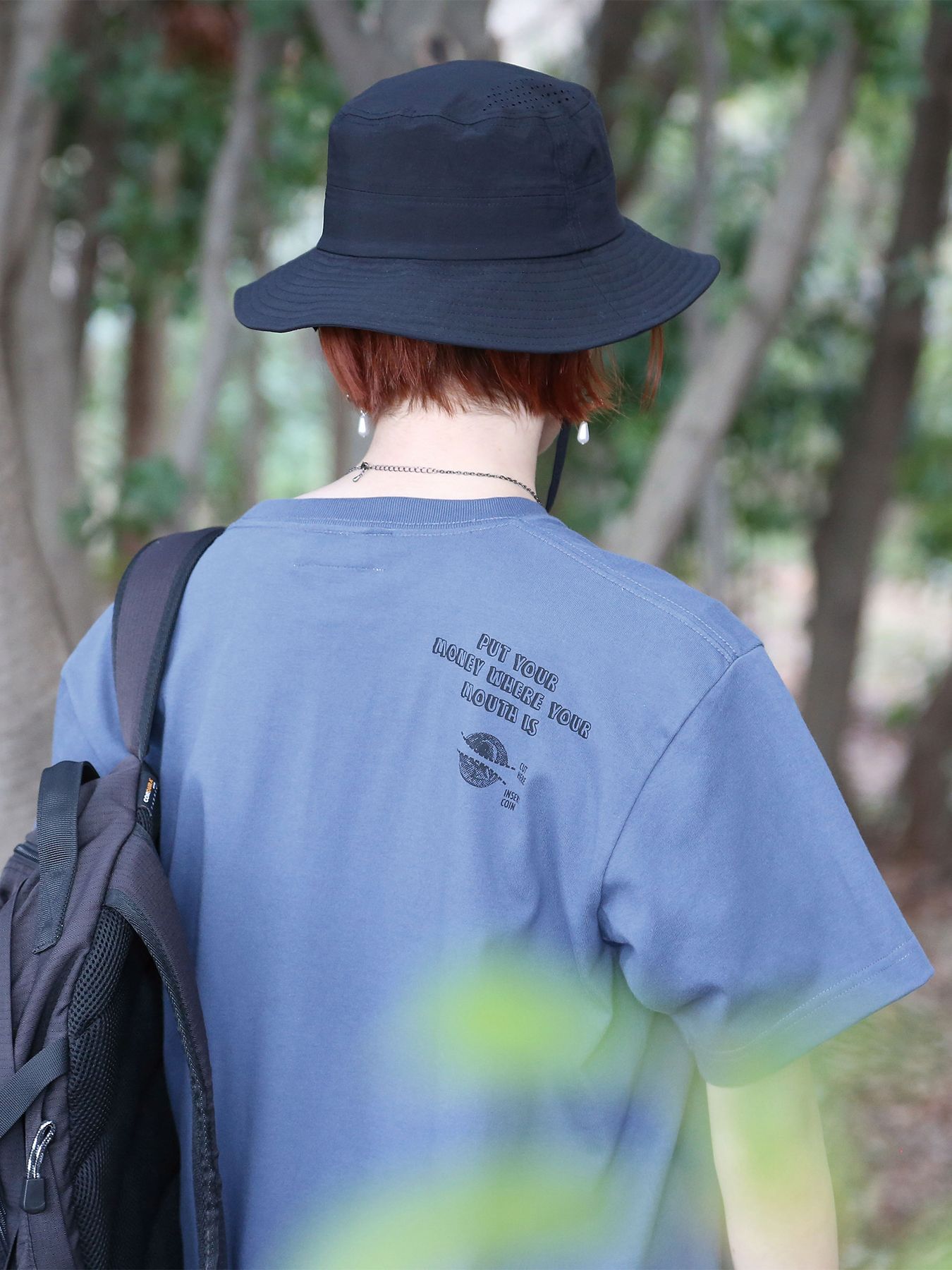 NOT-MOUTH TEE / プリントTシャツ / フェードインディゴ【QUOLT】