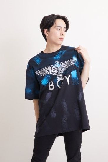 BRUSH DYE EAGLE T-SHIRTS/ ブルー 【BOY LONDON】