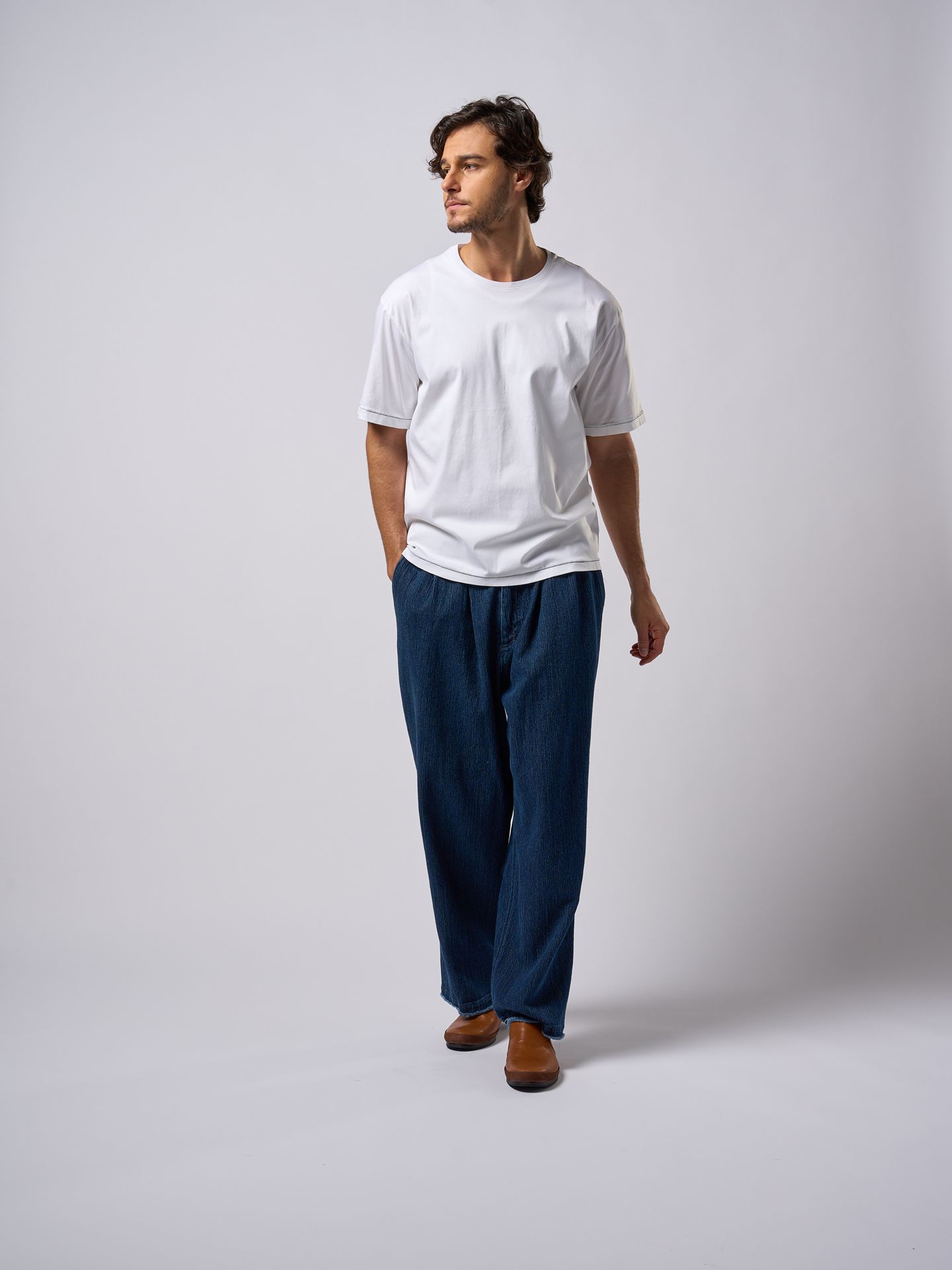 【予約品9月16日 10時締め】 2-tuck wide trousers / ワイドトラウザーズ / used