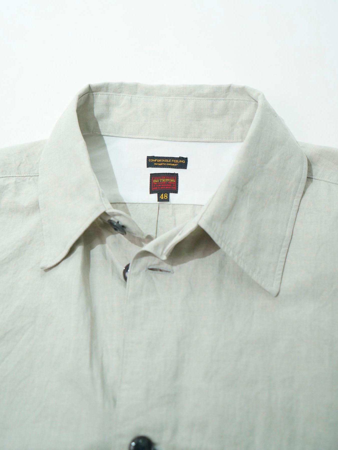 【予約品 5月7日(水)AM10時  締切】Wideline / コットンラミー ワイドシャツ / ライトグレー