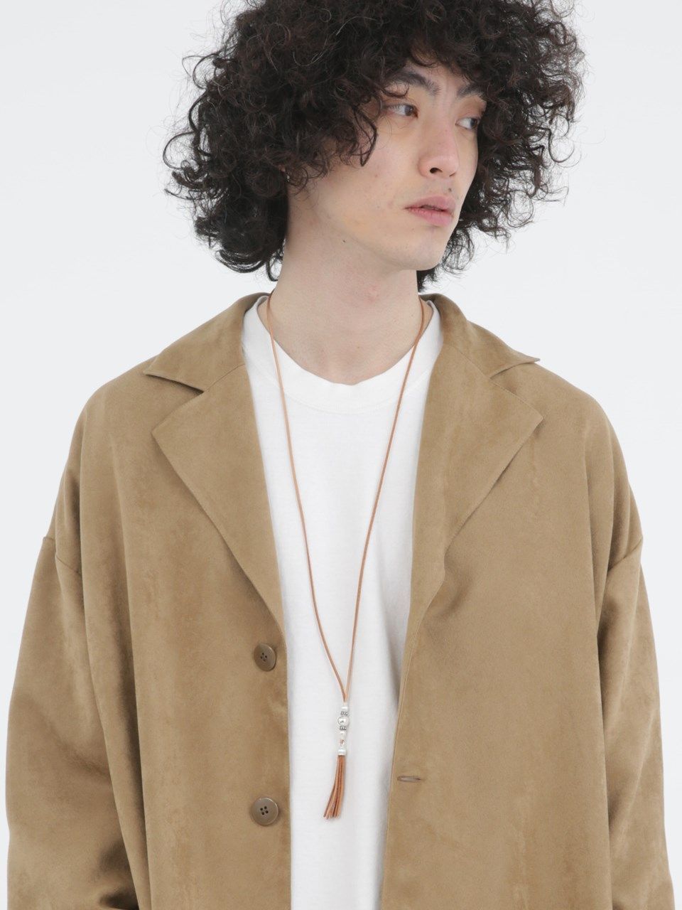 《予約品》 SILVER TASSEL ネックレス   / キャメル / 即納