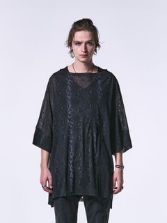 《予約品1月13日 10時締め》 Dolman-T / メッシュ ドルマンTシャツ / ブラックパイソン