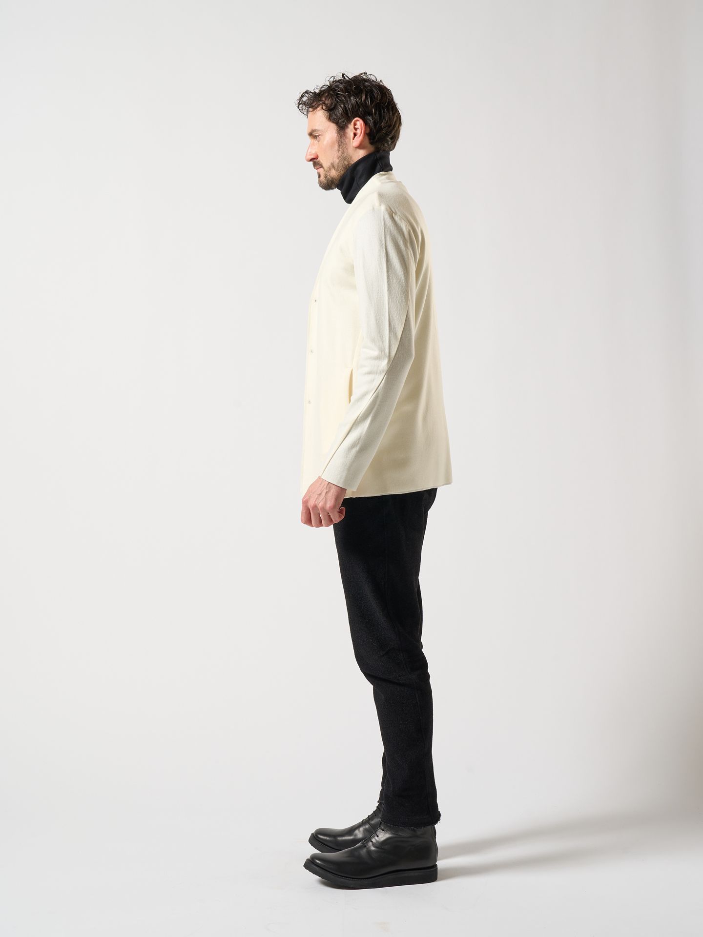 【予約品】 2-ply hook cardigan / ミドルカーディガン / オフホワイト