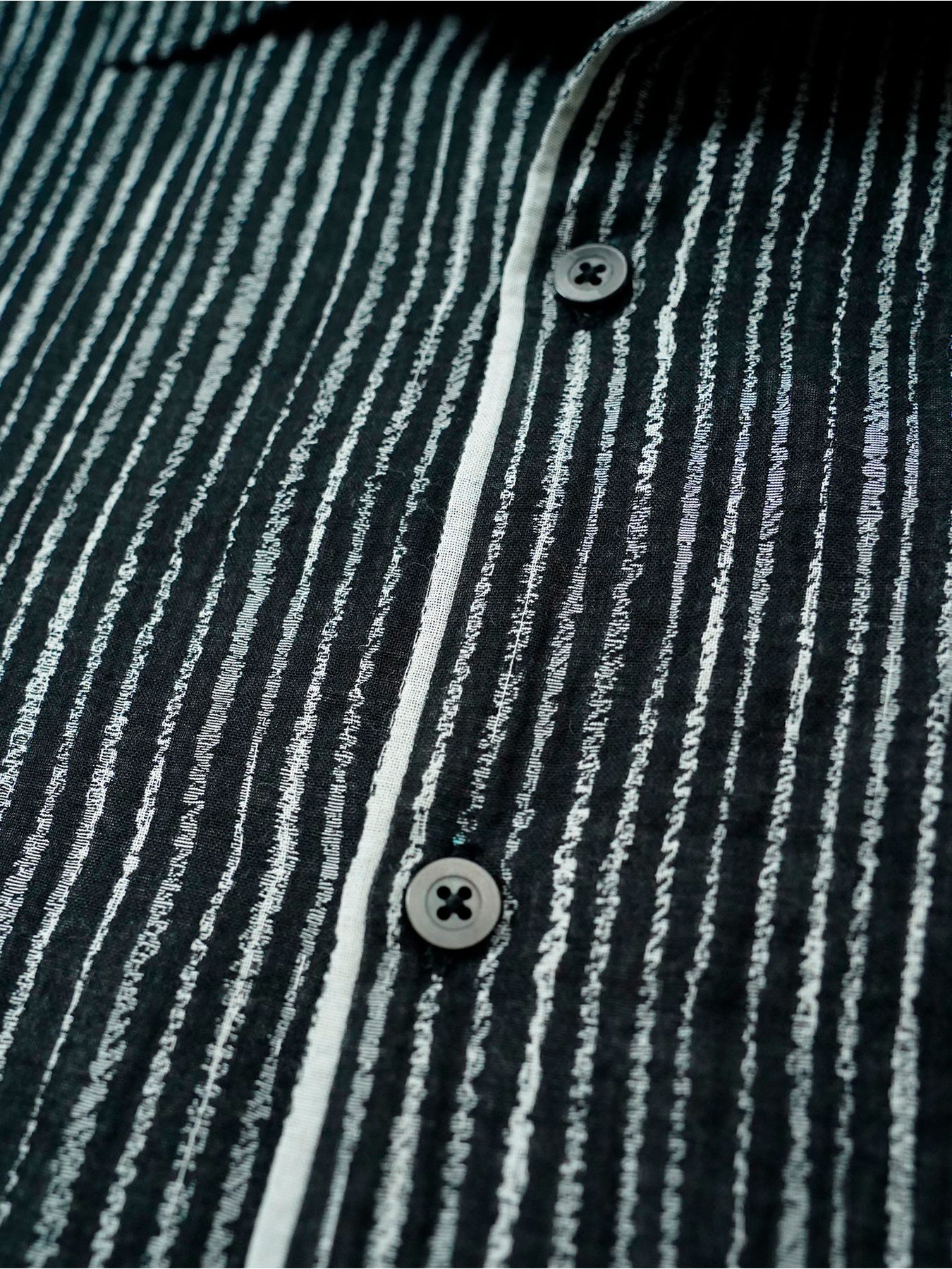 【予約品 11月9日(月) 締切】WAVESTRIPESHIRT / ジャガードストライプシャツ / ブラック