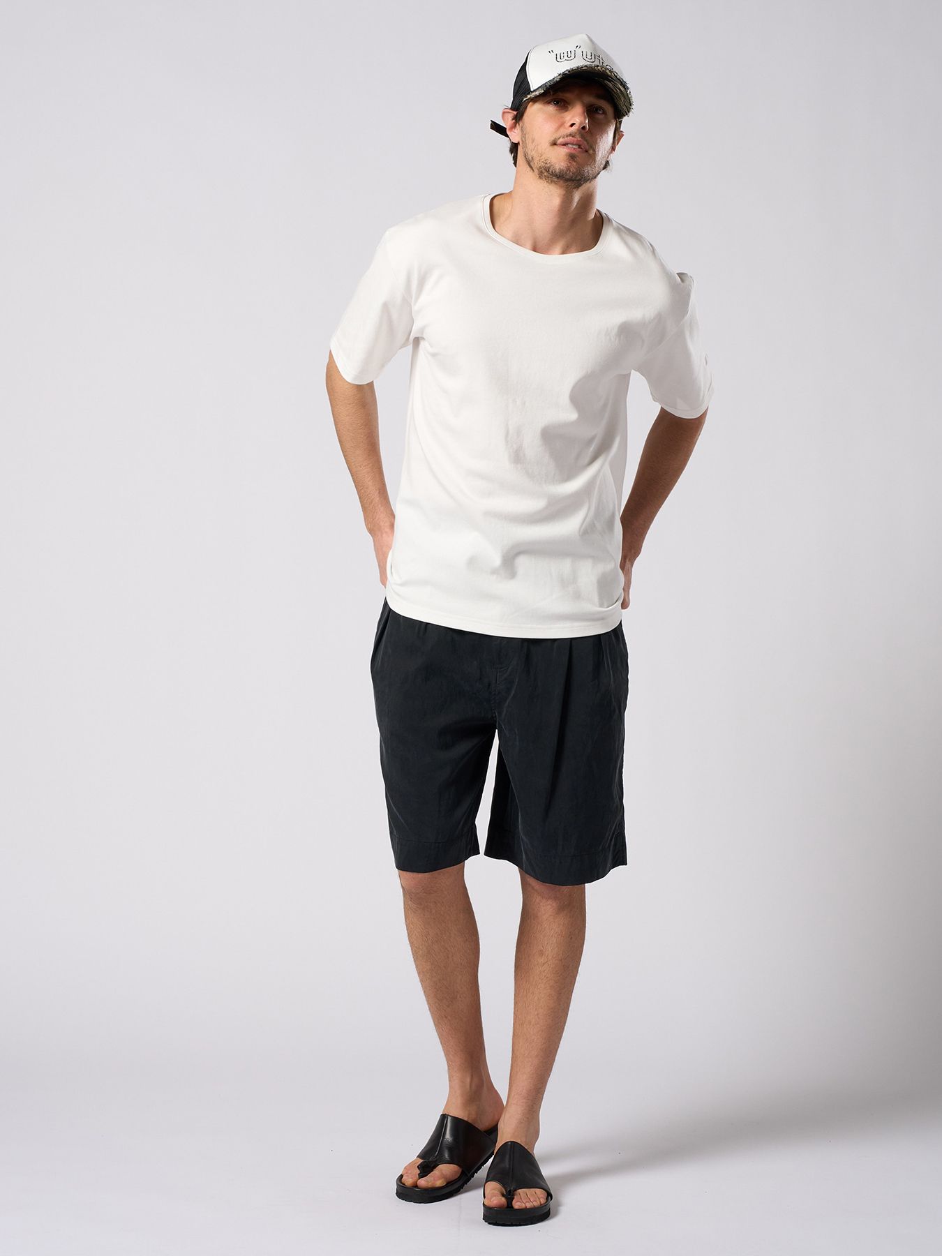 【予約品 1月25日(日) 締切】muta × wjk collection："w"uta cut-off mesh cap / "w"uta カットオフ メッシュキャップ / ブラック×ホワイト