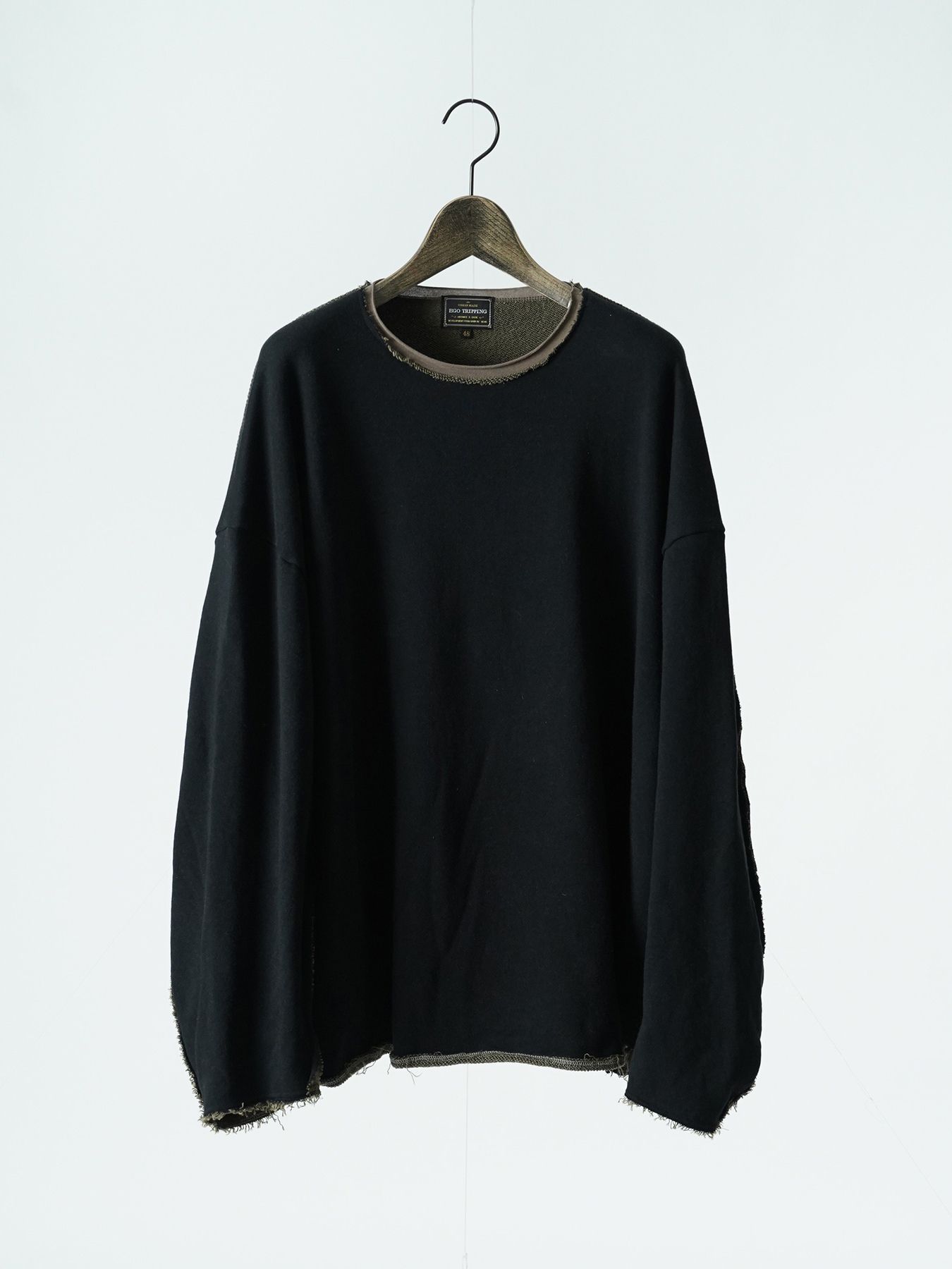 【予約品 5月6日(水) 締切】BRUTE-SWEAT / スウェットトレーナー / ブラック×ベージュ