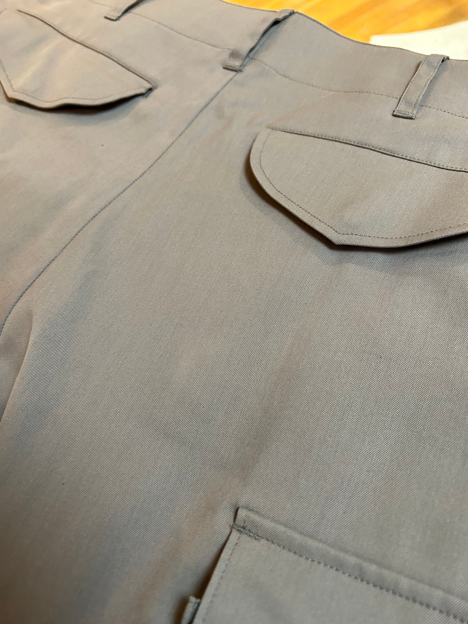 Cotton Polyester Plain Weave FieldCargo Pants  / コットンポリ プレーン ウィーブ フィールドカーゴパンツ / グレー