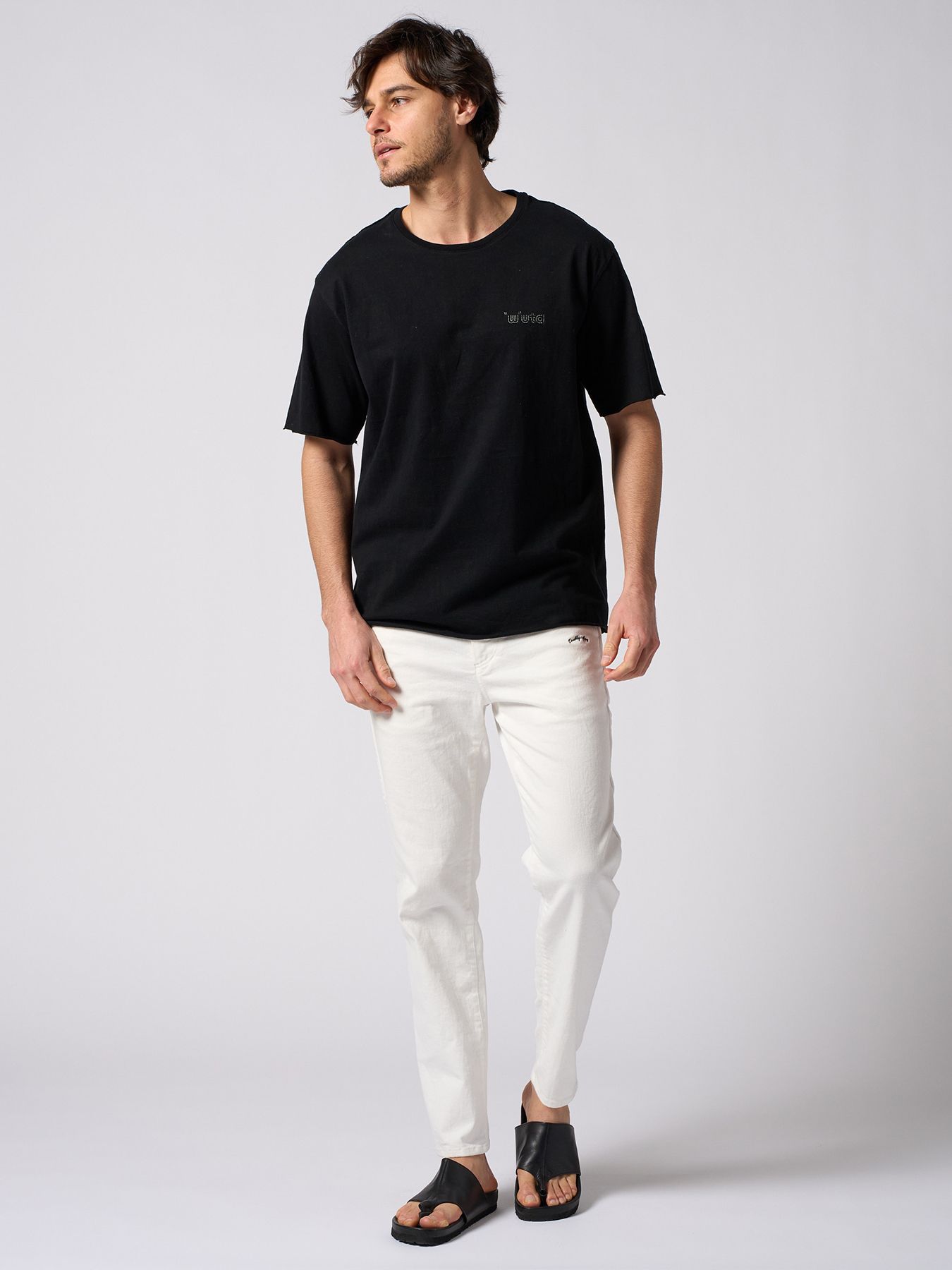 【予約品 1月25日(日) 締切】muta × wjk collection：cut-off S/S (printed) / カットオフ ショートスリーブ / ディープブラック