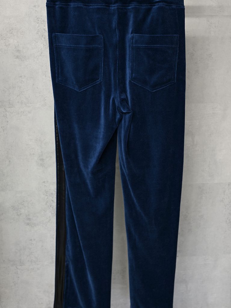 《予約品》 VELOUR SEMI WIDE PT  / ベロアラインワイドパンツ / ネイビー