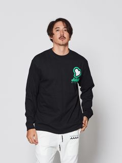 【予約品 】muta sweet muta L-S Tee / ロングスリーブTシャツ / ブラック【Acanthus × muta MARINE】