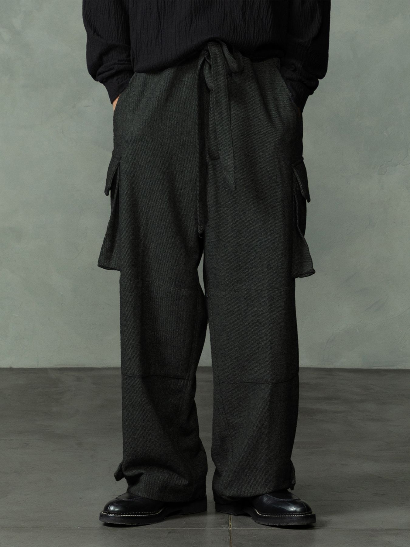 【予約品 7月5日(日) 締切】M47 WOOLTROUSERS / ウールカーゴパンツ / 杢チャコール