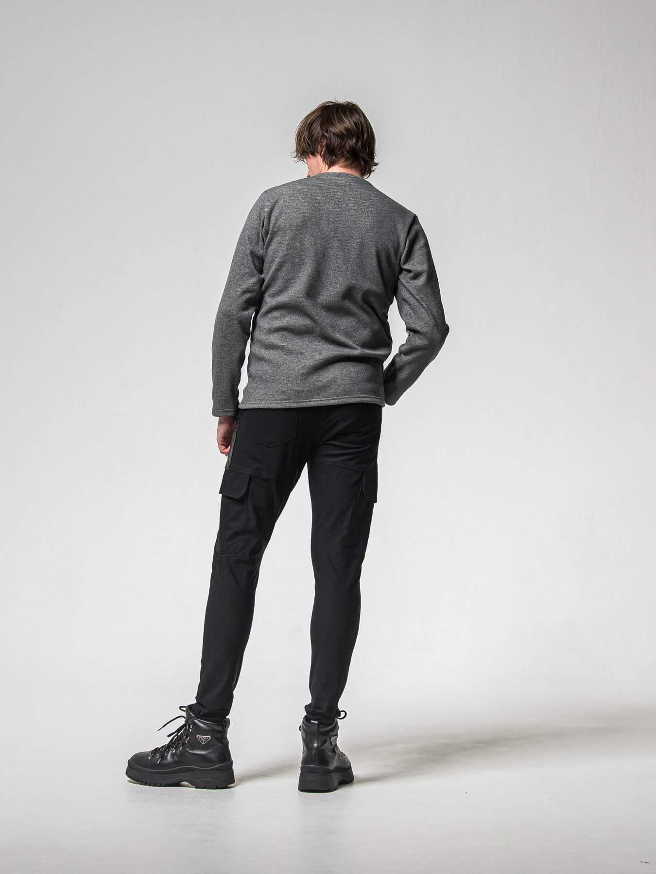 【予約品 8月31日(日) 締切】VELOURS FLEECE THERMAL HENRY / ベロアフリース サーマル ヘンリーネック / グレー