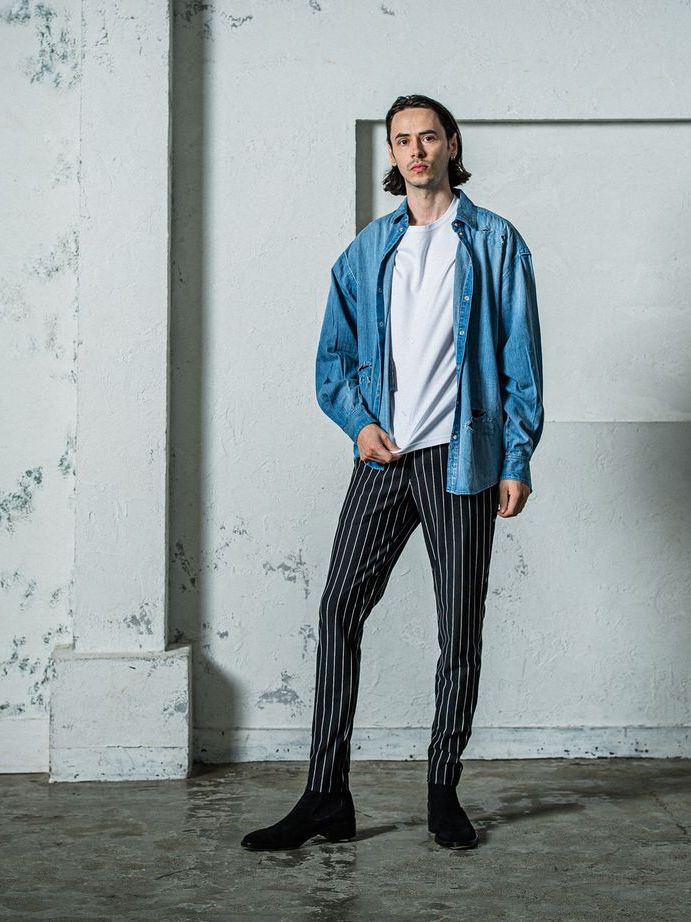 《》 denim jack shirts / デニムシャツ / インディゴクラッシュ