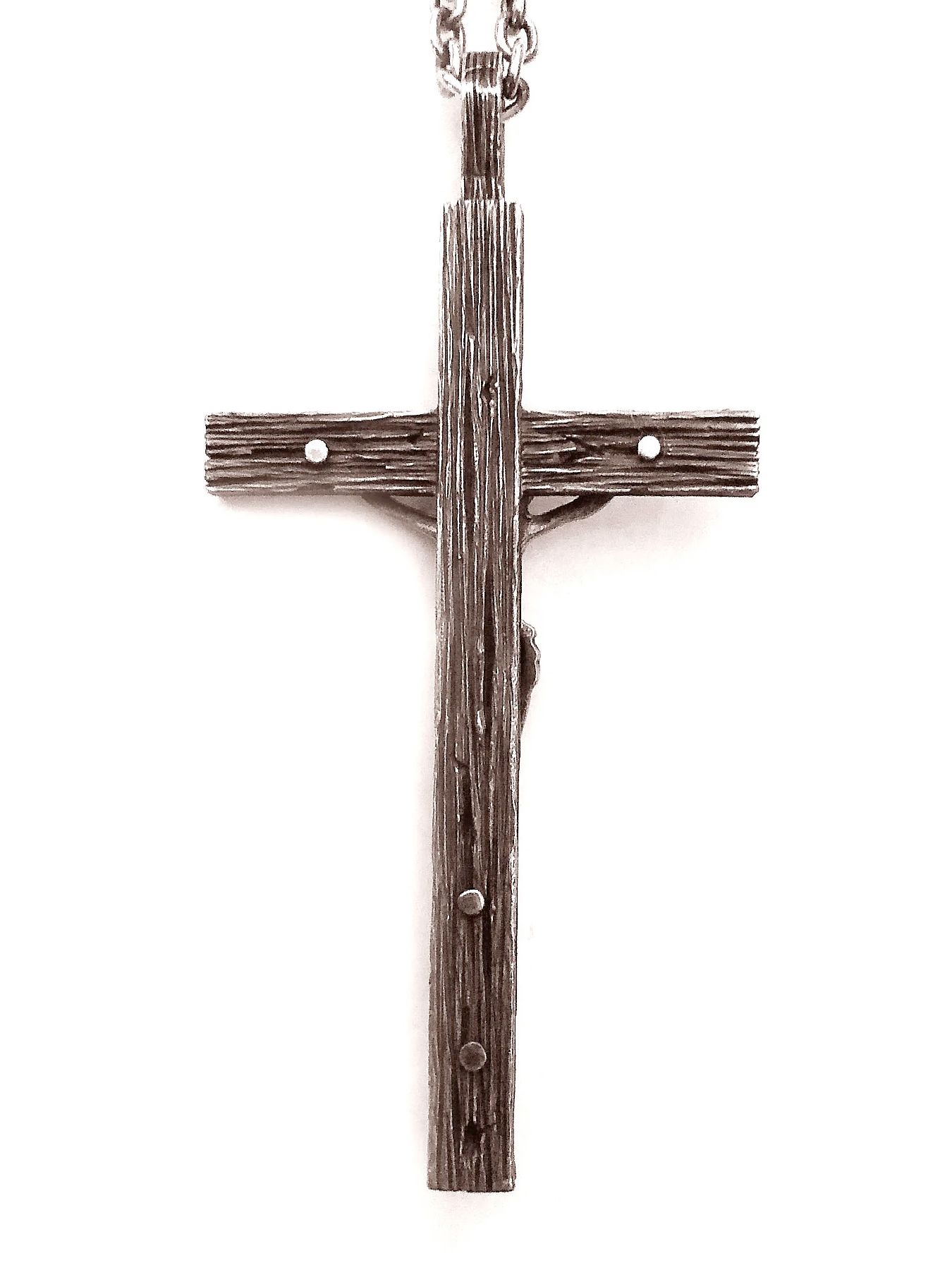 【予約品 10月12日(日) 締切】Silver925 CROSS NECKLACE / クロスネックレス（流木加工 / 鏡面磨き）