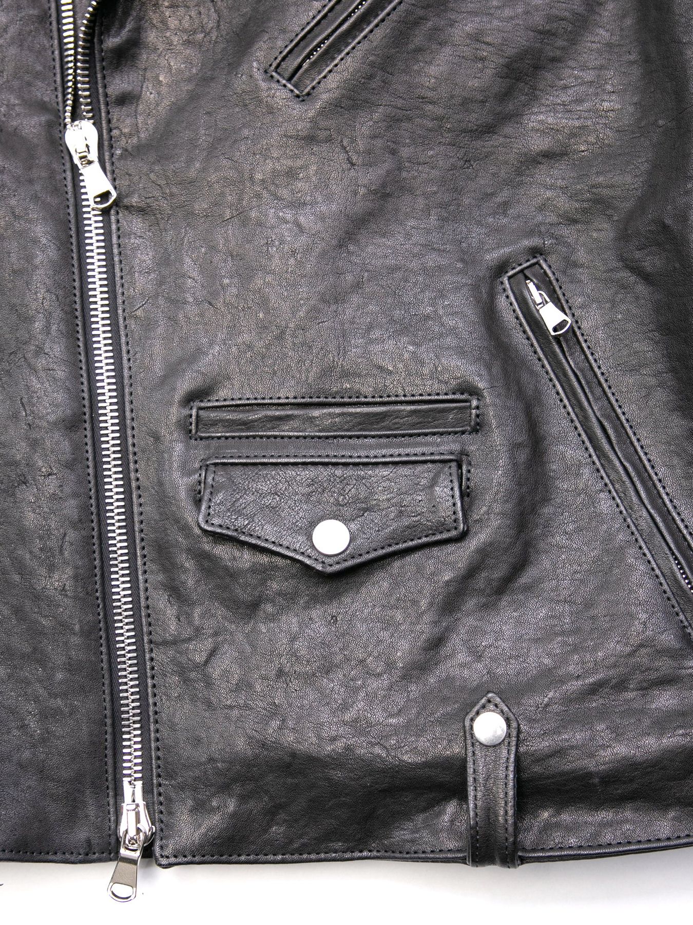 【予約品 4月6日(月) 締切】Pit Vegetable Full Tanned Shrinked Horsehide Double Riders / フルタンニン ピット鞣し シュリンクホースハイド ダブルライダース / JOEY