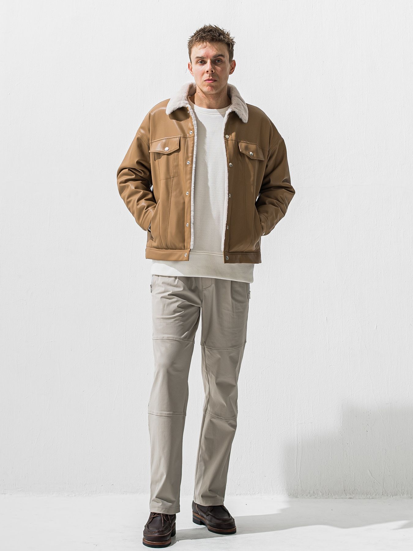 【予約品 9月6日(日) 締切】VELOURS FLEECE THERMAL LOOSE TRAINER / 裏起毛 ハニカムサーマル ルーズトレーナー / ホワイト