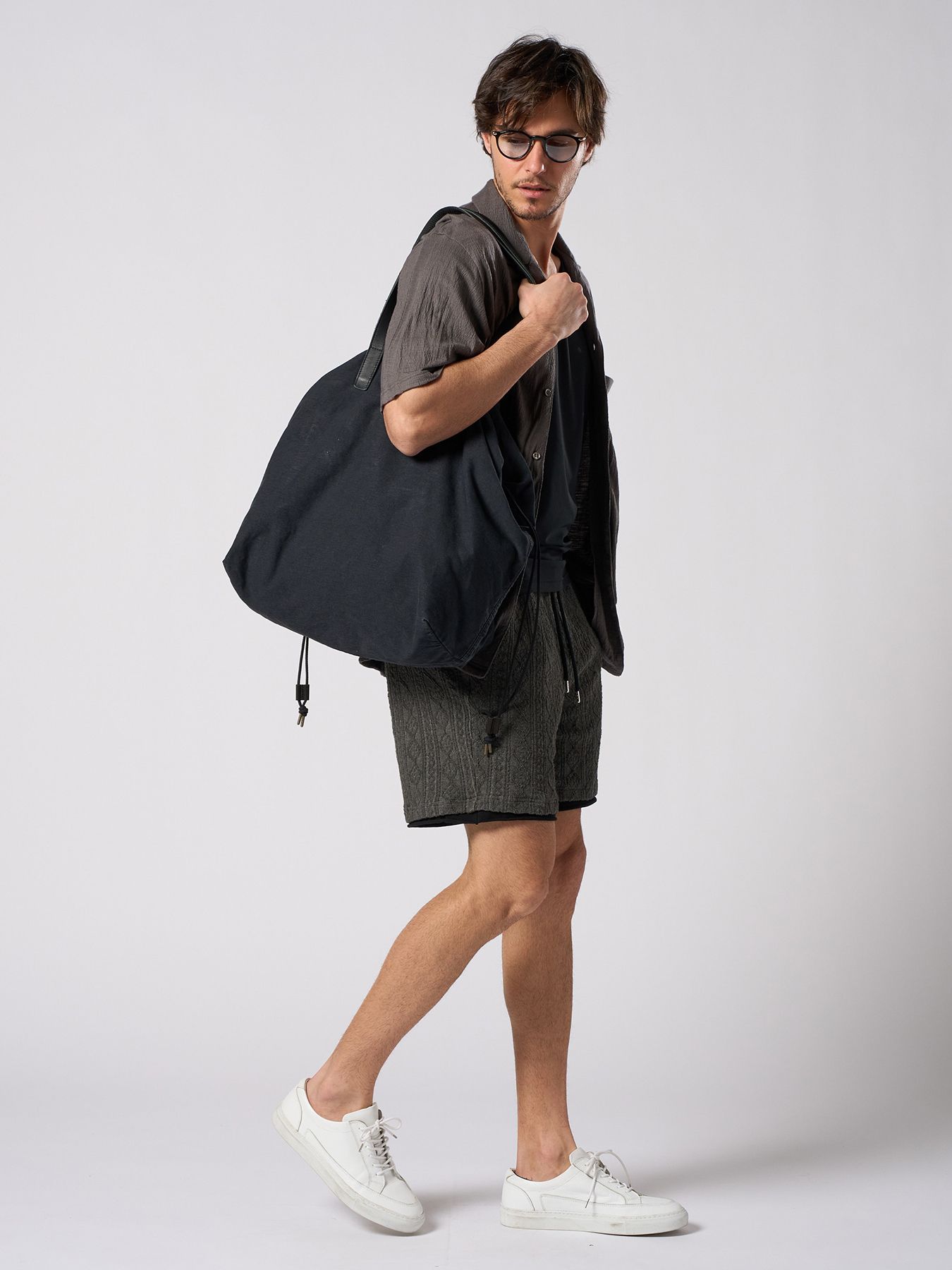 【予約品 1月25日(日) 締切】jacquard summer knit shorts / ジャガード サマーニット ショーツ / ブラック