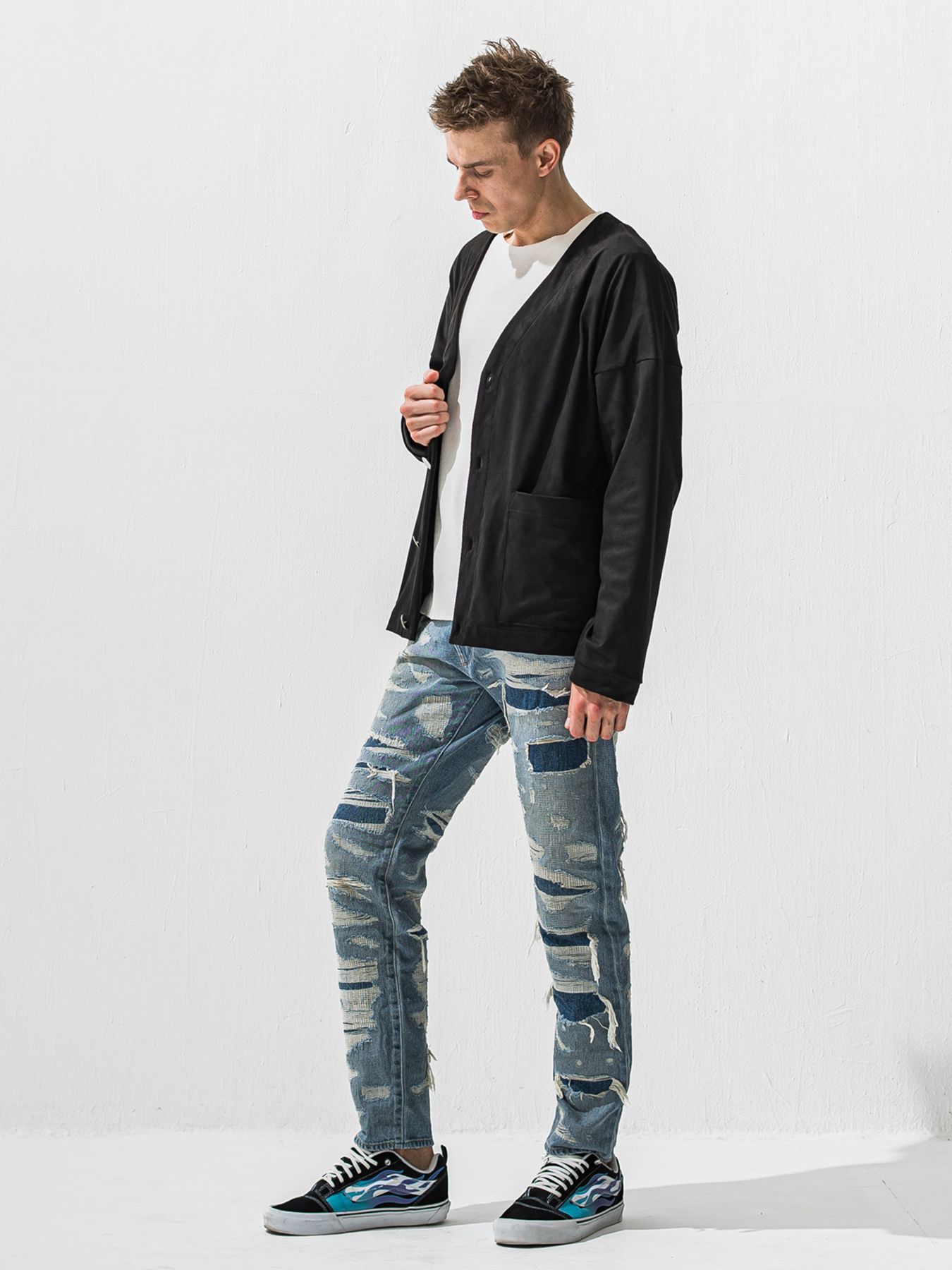 【予約品 9月6日(日) 締切】SUEDE CARDIGAN / スウェードカーディガン / ブラック