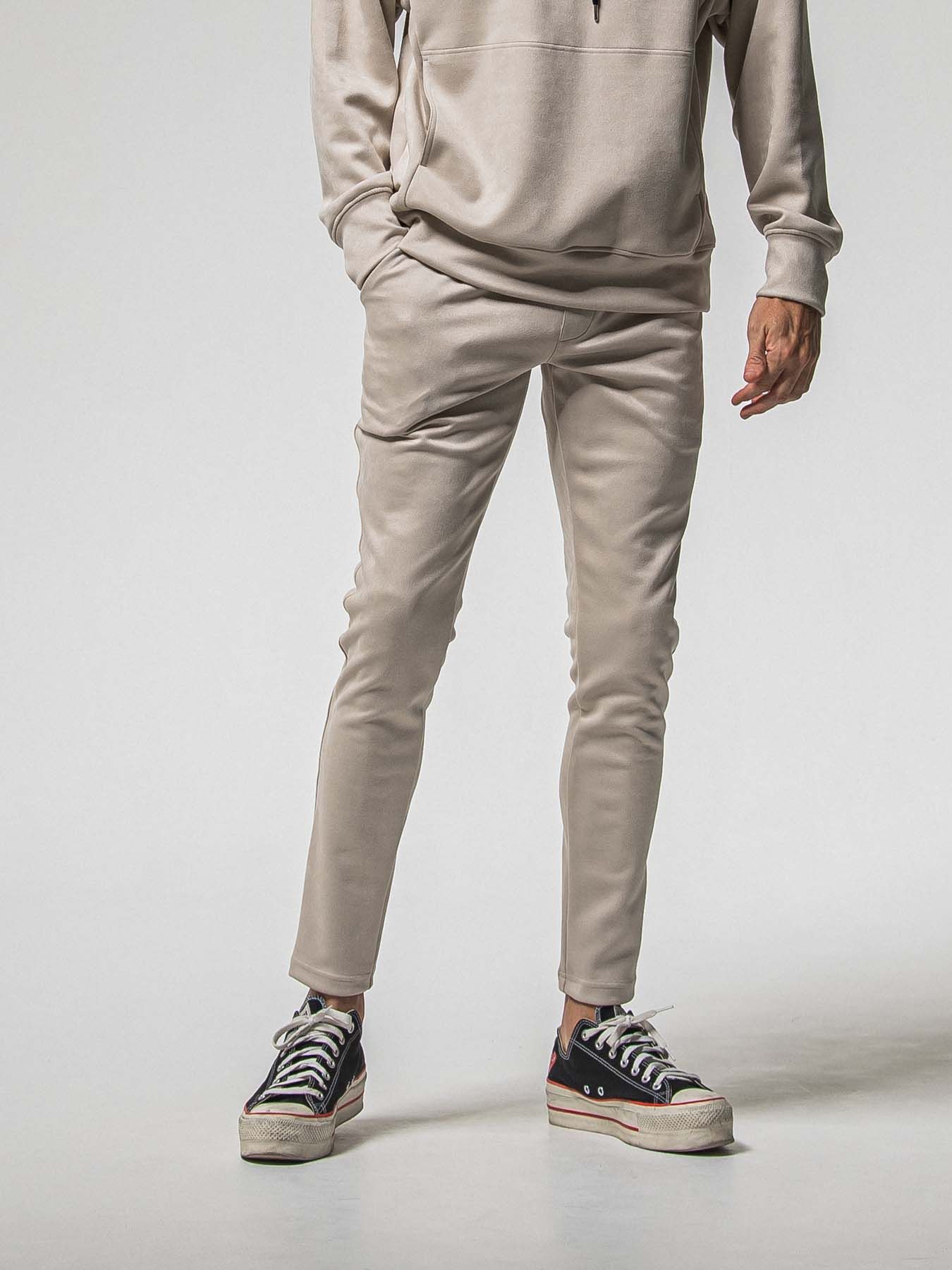 【予約品 8月31日(日) 締切】CHRIS EASY SUEDE TUCK PANTS / クリス イージー スウェードタックパンツ / グレージュ