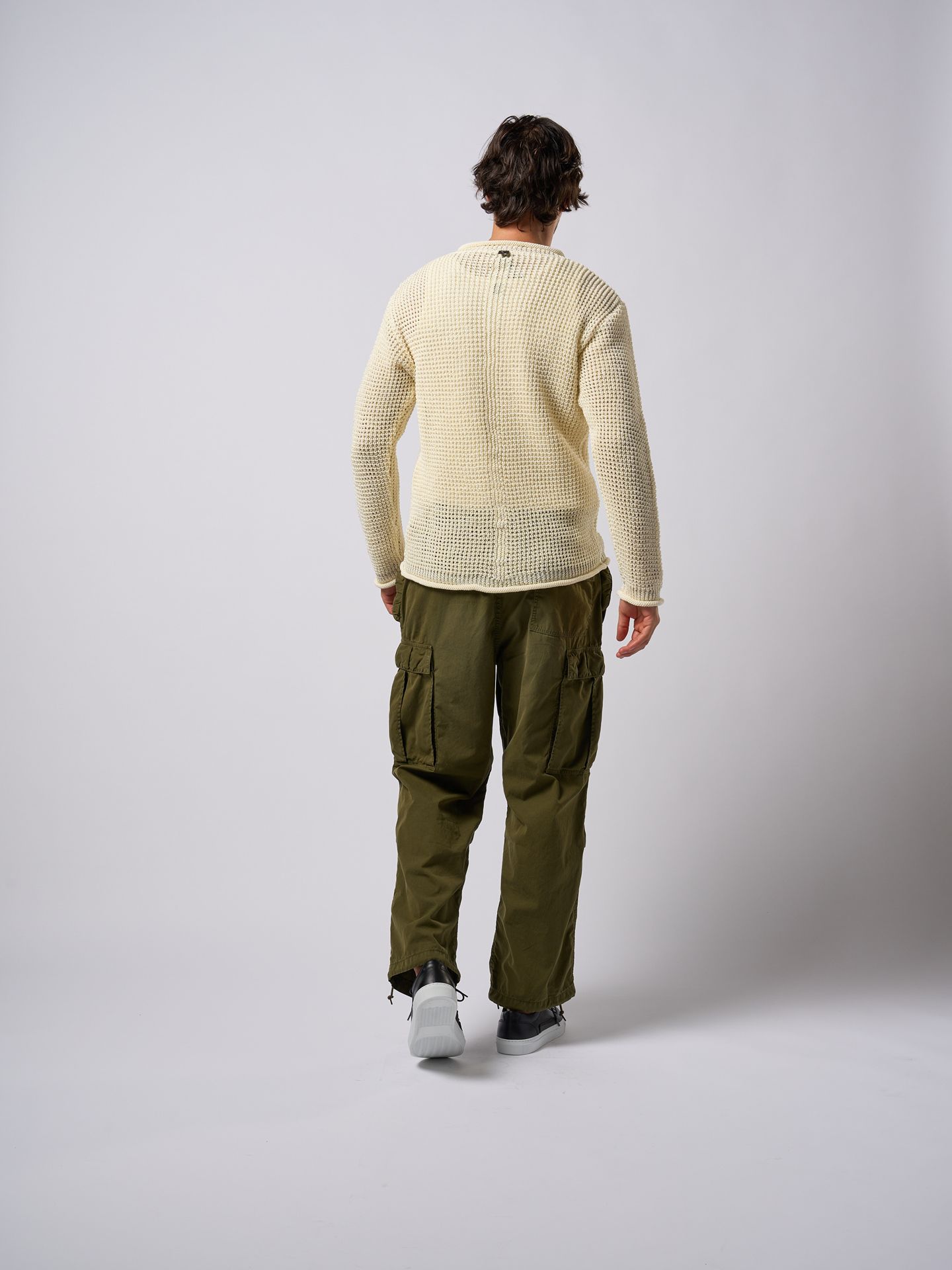 【予約品9月19日 10時締め】 GIMA roll crew knit / クルーネックニット / オフホワイト