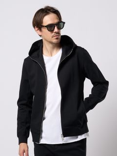 【予約品 9月23日(火) 締切】high neck zip-up parka / ハイネック ジップアップパーカー / ブラック