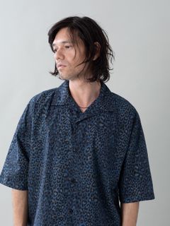 【予約品 5月6日(水) 締切】LEO-SHIRTS / レオパード柄シャツ / ネイビー系