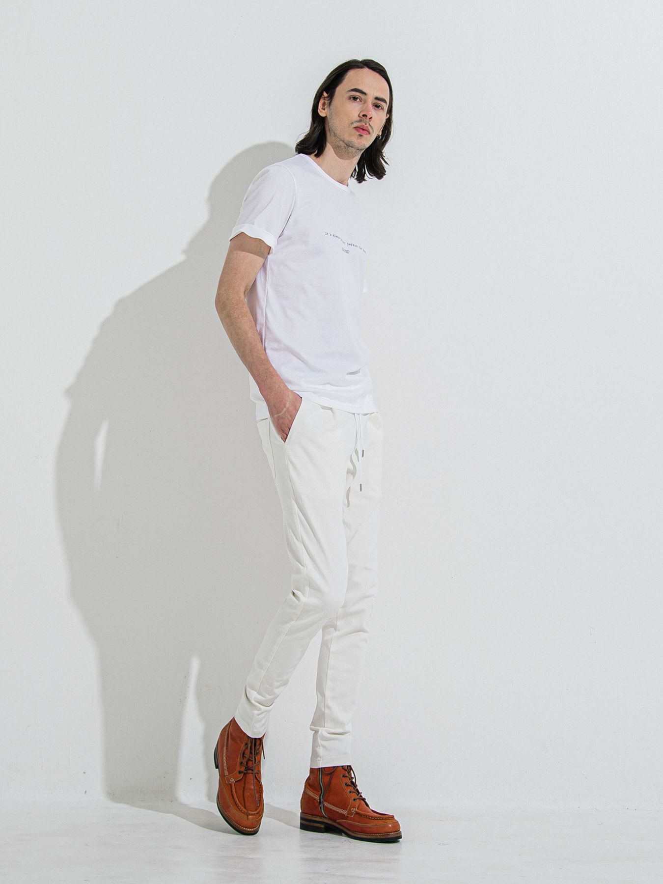 GIZA DAWN ROLL UP TEE / ギザドーンロールアップTシャツ / ホワイト