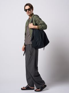 vintage drawstring tote bag / ヴィンテージ ドローストリング トートバッグ / ブラック