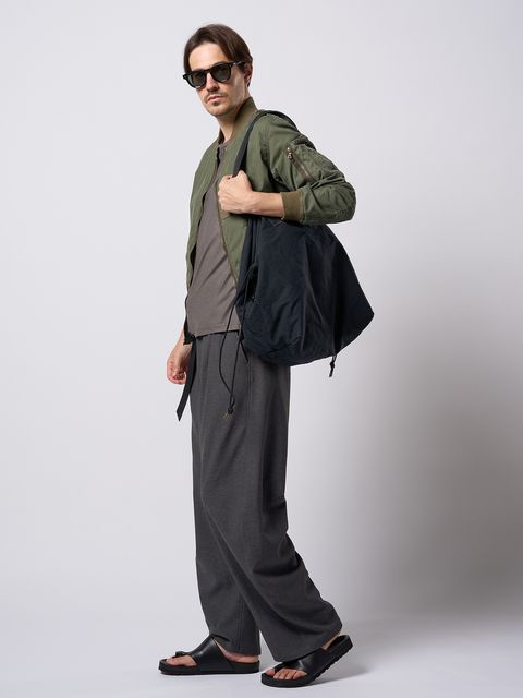 vintage drawstring tote bag / ヴィンテージ ドローストリング トートバッグ / ブラック