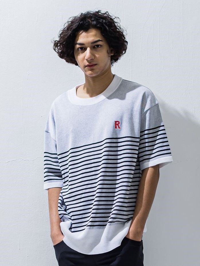 RESOUND CLOTHING - 《予約》 MARINE BORDER HALF KNIT / 半袖ボーダー