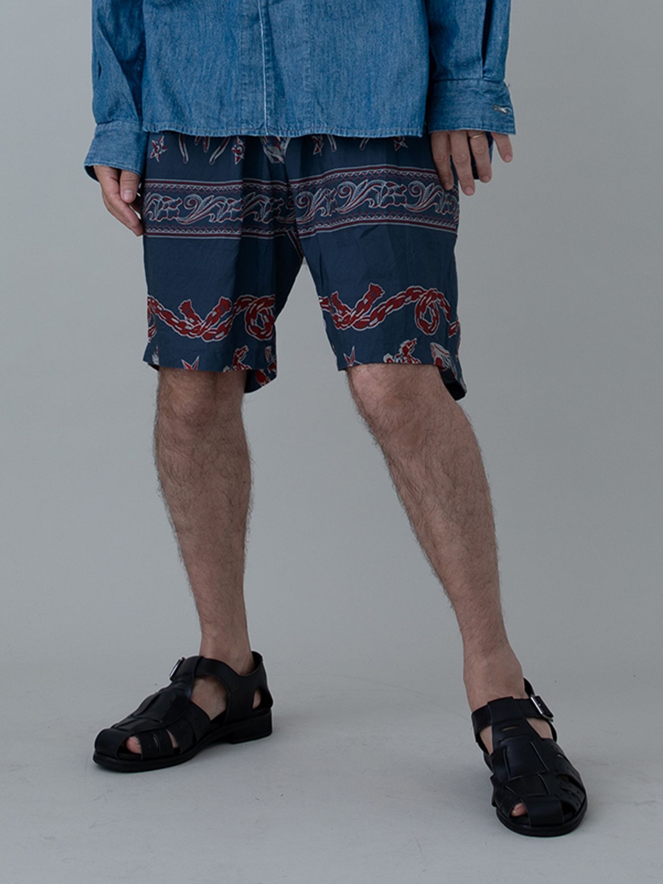 【予約品 11月23日(日) 締切】WESTERNBANDANA SHORTS / バンダナプリント ショーツ / NAVY