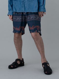 【予約品 11月23日(日) 締切】WESTERNBANDANA SHORTS / バンダナプリント ショーツ / NAVY