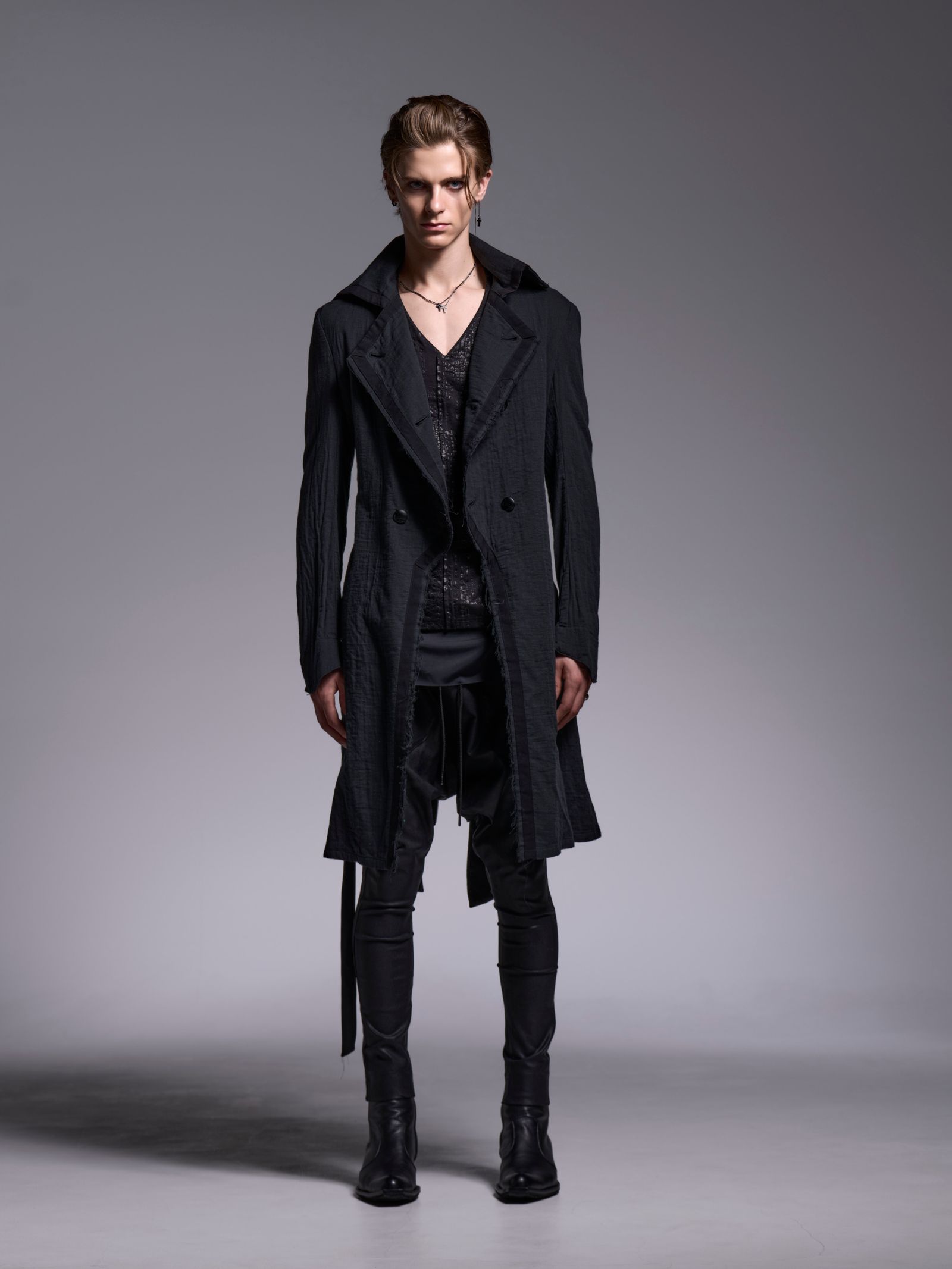 【予約品 1月4日(日) 締切】Gaze Napoleon Coat / ガーゼナポレオンコート / ブラック