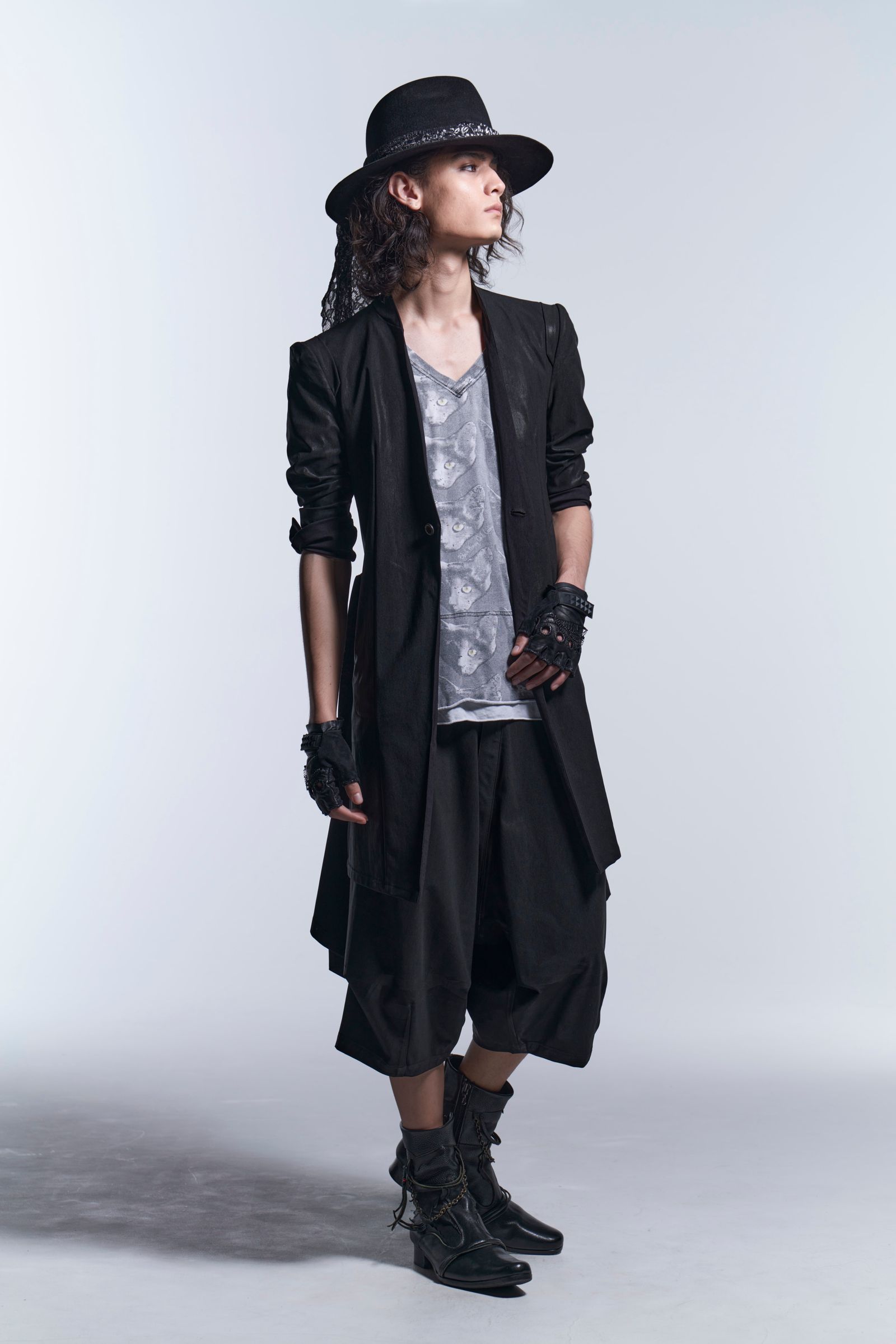 《予約品7/31締切》コラボ Collarless Flare Jacket / Black【BLACK HONEY CHILI COOKIE × kiryuyrik】12月入荷予定