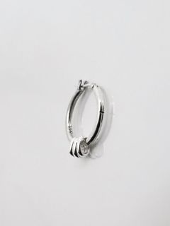 《受注生産》 CROSS THIN HOOP [LARGE] with OVAL / クロスシンフープピアス L ウィズ オーバル 【注文から2～3週間後入荷予定】