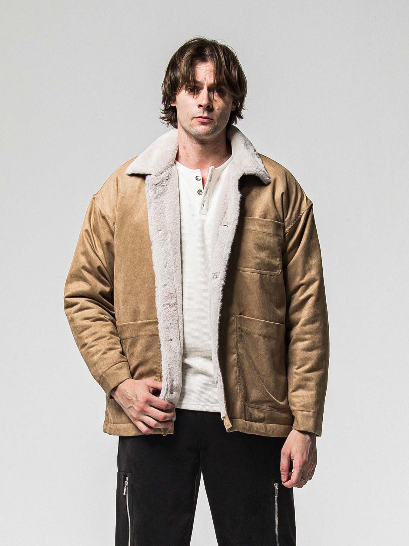 【予約品 】SUEDE FUR CAVER ALL / スウェードファーカバーオール / ブラウン