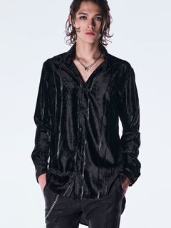 【予約品 6月29日(月) 締切】TOGE Velvet Shirt / ベルベット シャツ / ブラック