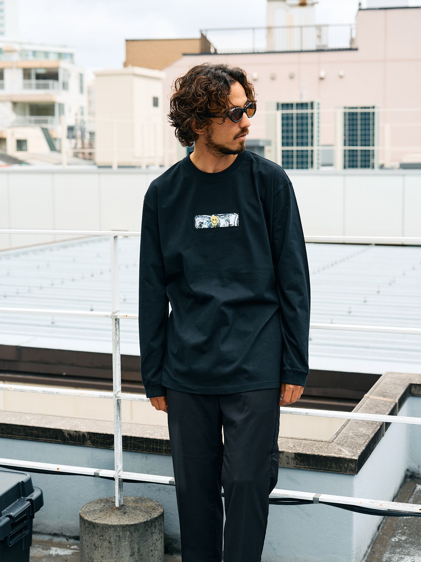5.6ozコットン天竺 YOU GOT THIS シークインLS Tシャツ / ブラック