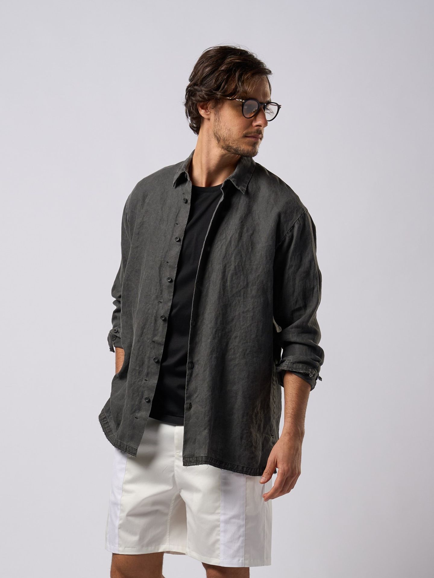 【予約品9月19日 10時締め】 shirt jacket / シャツジャケット / ブラック