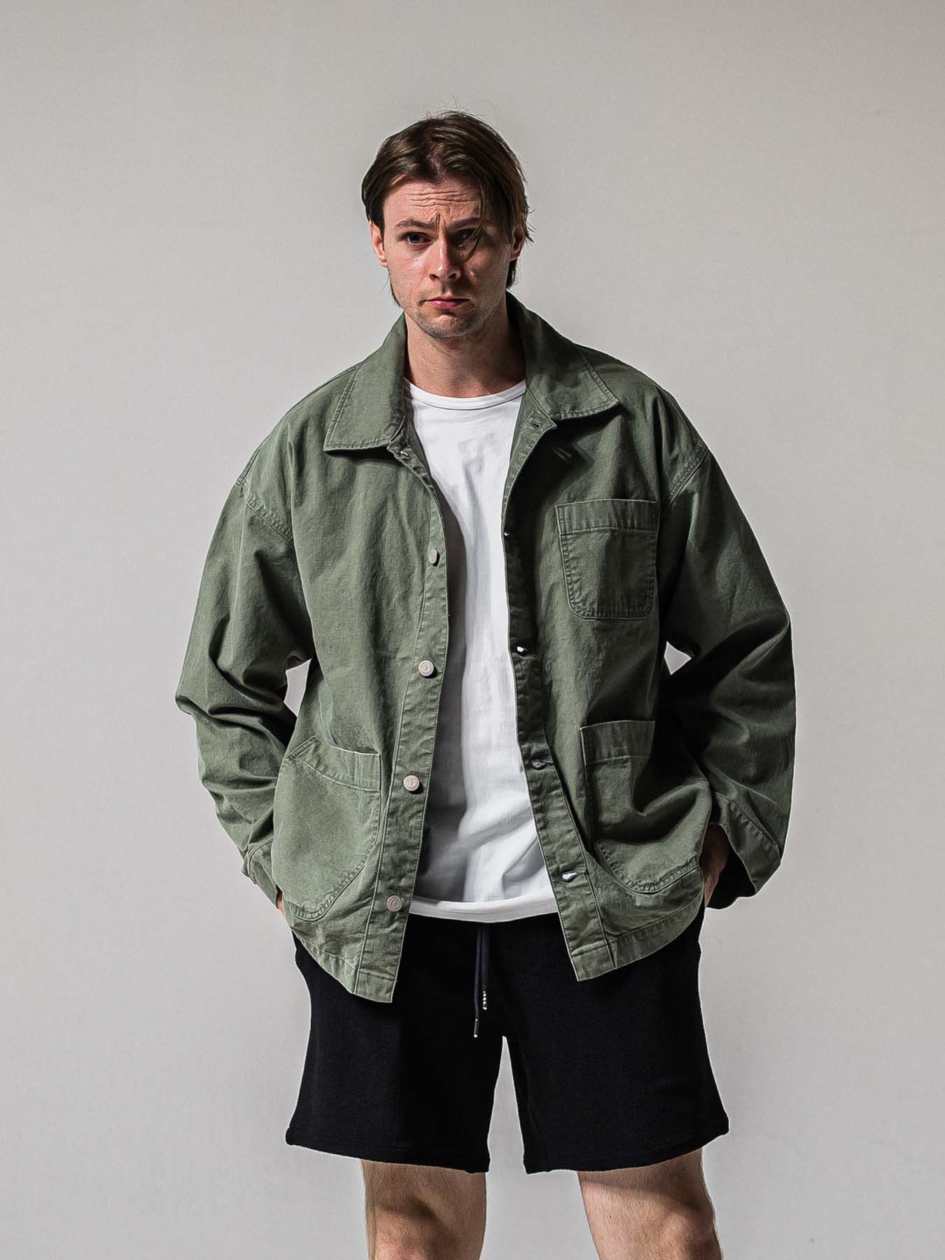 【予約品 11月16日(日) 締切】RC COVER ALL / ミリタリーキャンバス カーバーオールジャケット / ダークカーキ