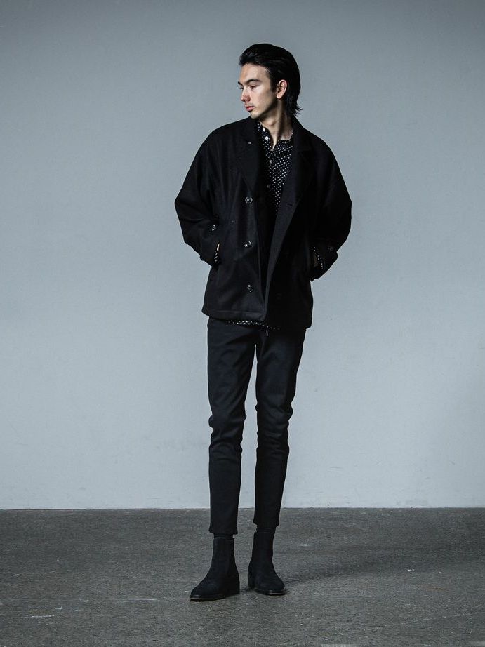《予約品》 MELTON OVER PCOAT / コートジャケット / ブラック