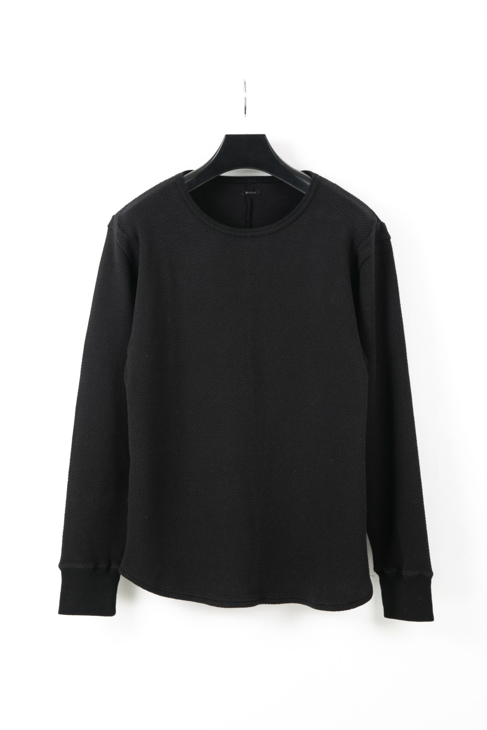 30/- ナチュラルソフト天竺 クルーネック ロングスリーブ Tシャツ / BLACK 【STRUM】