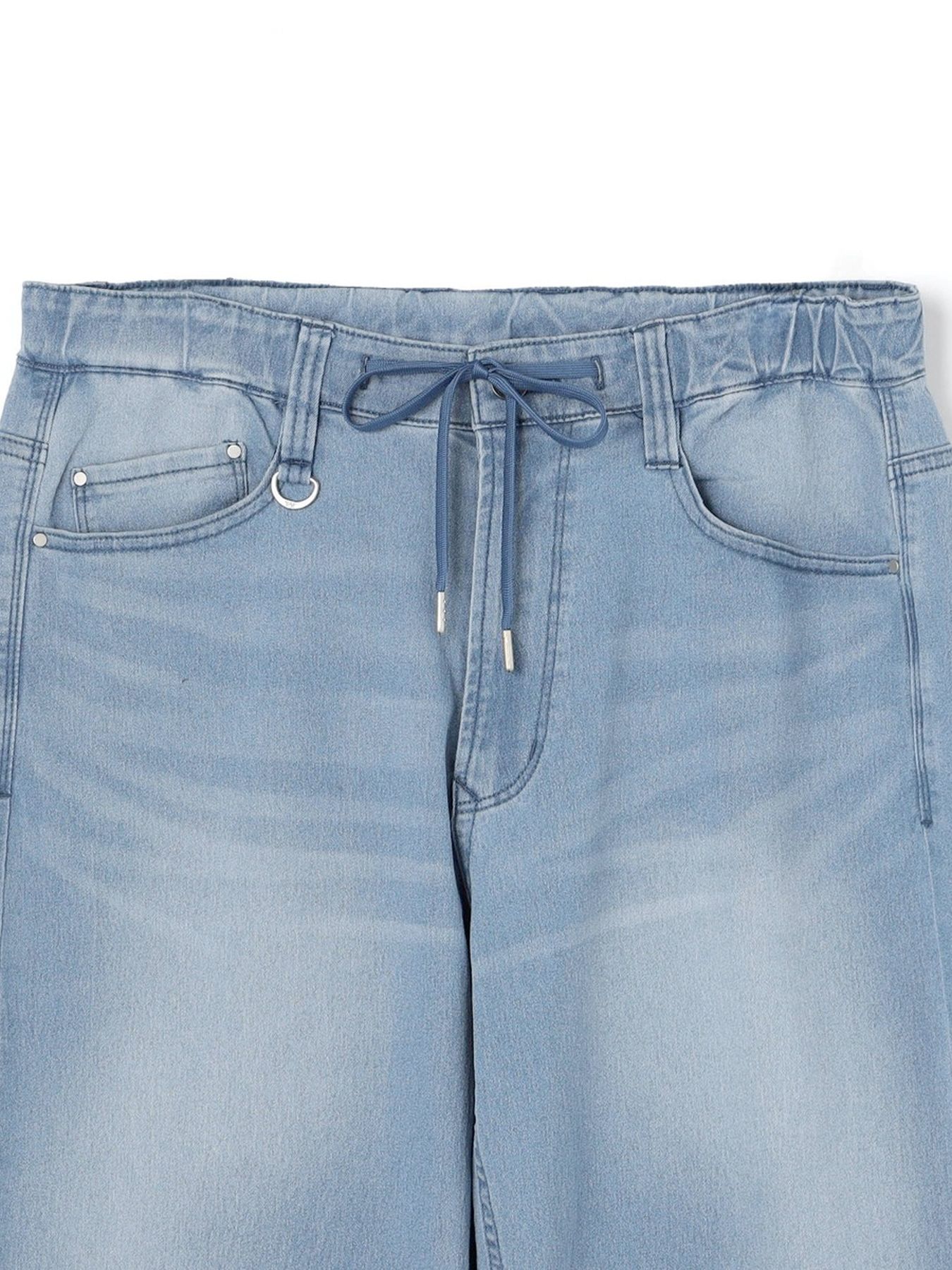 ライトオンスワイドデニムストレッチパンツ / ブルー【HIDEAWAYS NICOLE】