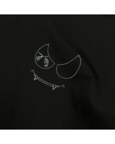 FACE TEE /スワロフスキークロス Tシャツ / ブラック