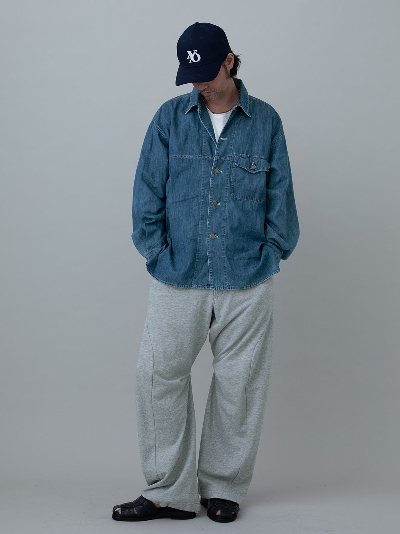 【予約品 10月26日(日) 締切】90sDENIMSHIRTS used / ユーズドデニムオーバーシャツ / INDIGO×L.GRAY