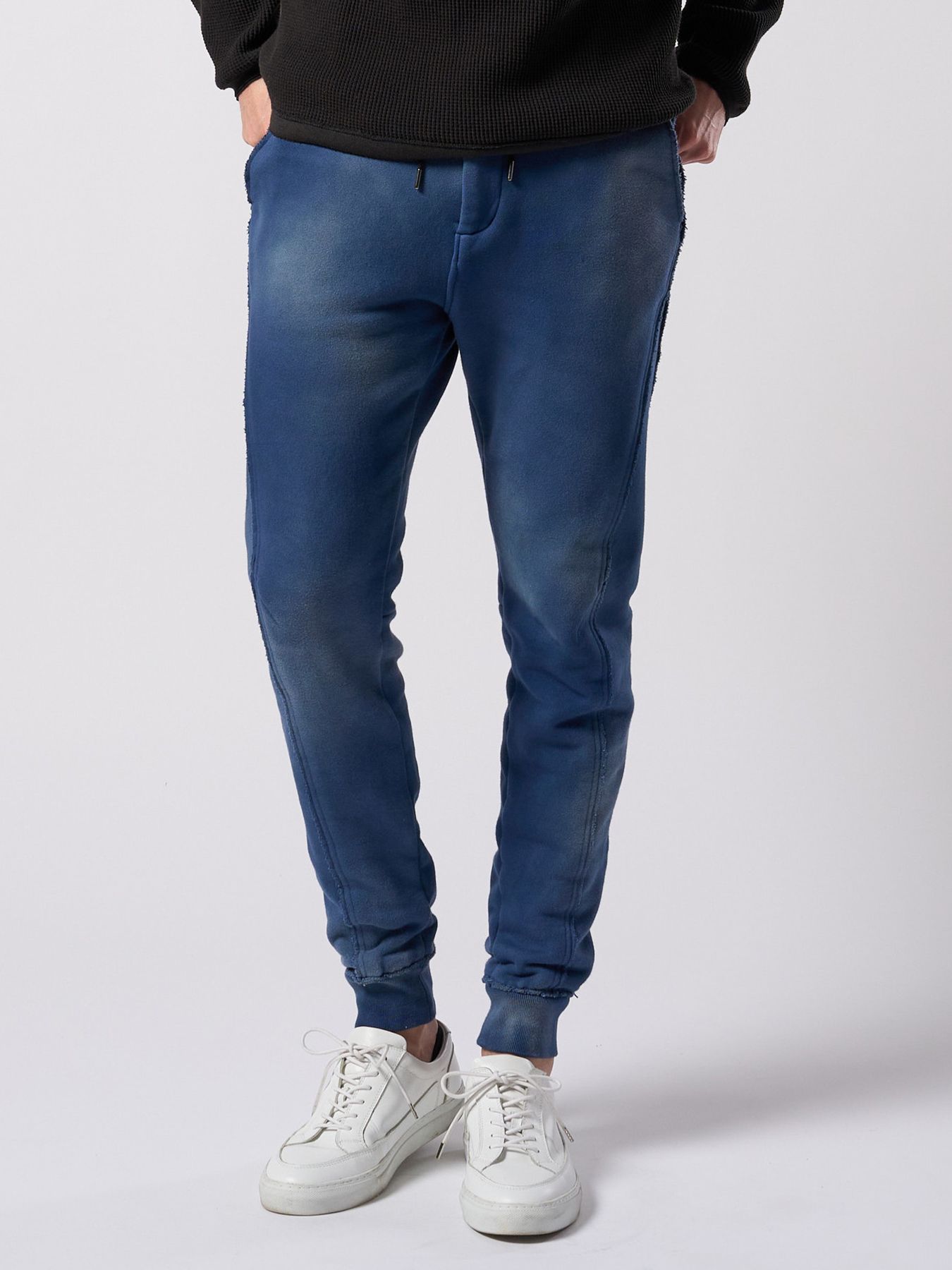 【予約品 4月19日(日) 18時締切】fade switching rib sweat pants / フェードスイッチング リブスウェットパンツ / フェードネイビー