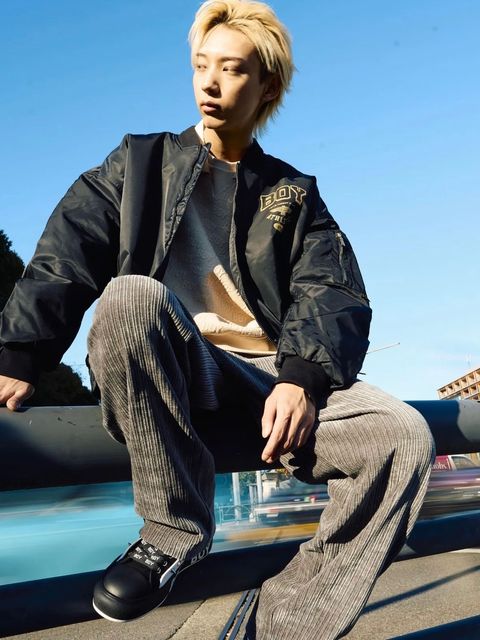 BOY EMBROIDERY CORDUROY PANTS / コーデュロイパンツ / グレー